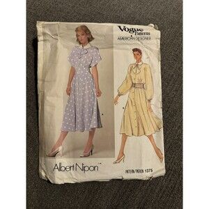 Vogue 1375 Albert Nipon Sewing Pattern Crafts Size 10 Dress